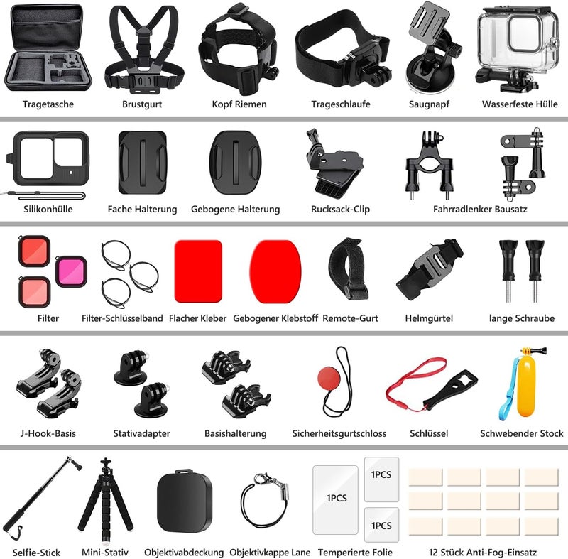 SGIP Accessories for GoPro Hero 13 Black, Waterproof Protective Cover Housing Bike Mount Selfie Stick, Accessory Set for GoPro Hero 13 - Image 2